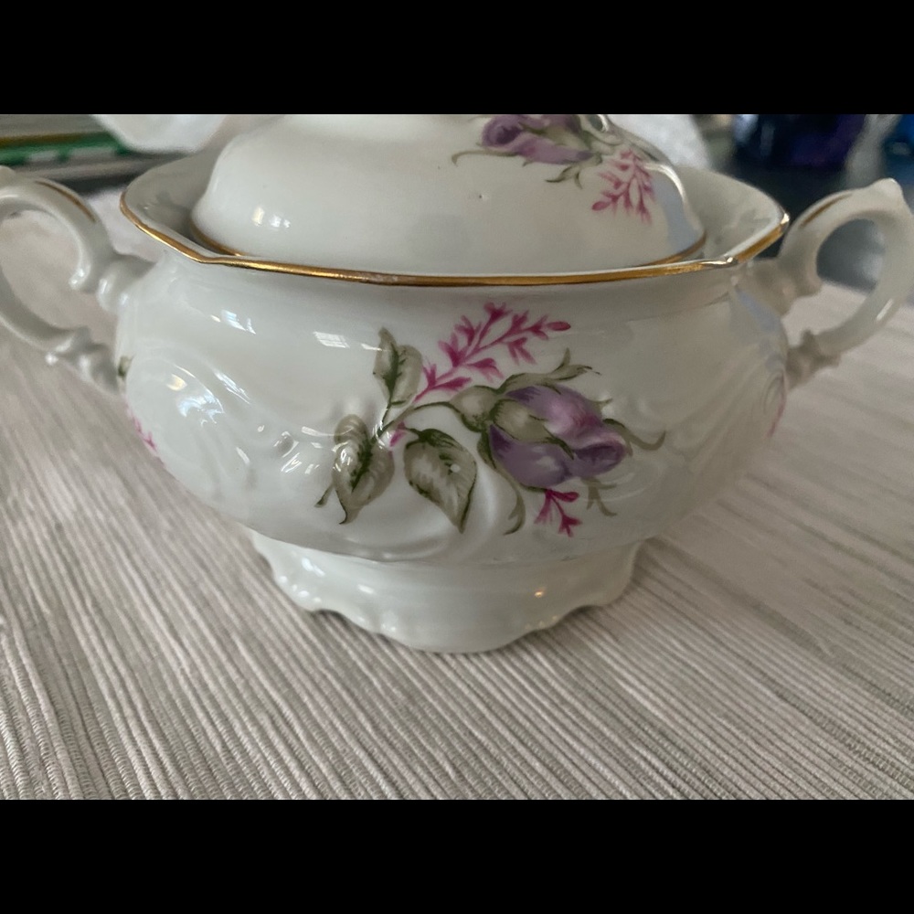 Sugar Bowl with Flower Design